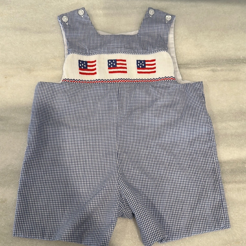 BABY BOYS 3M American Flag Shortall